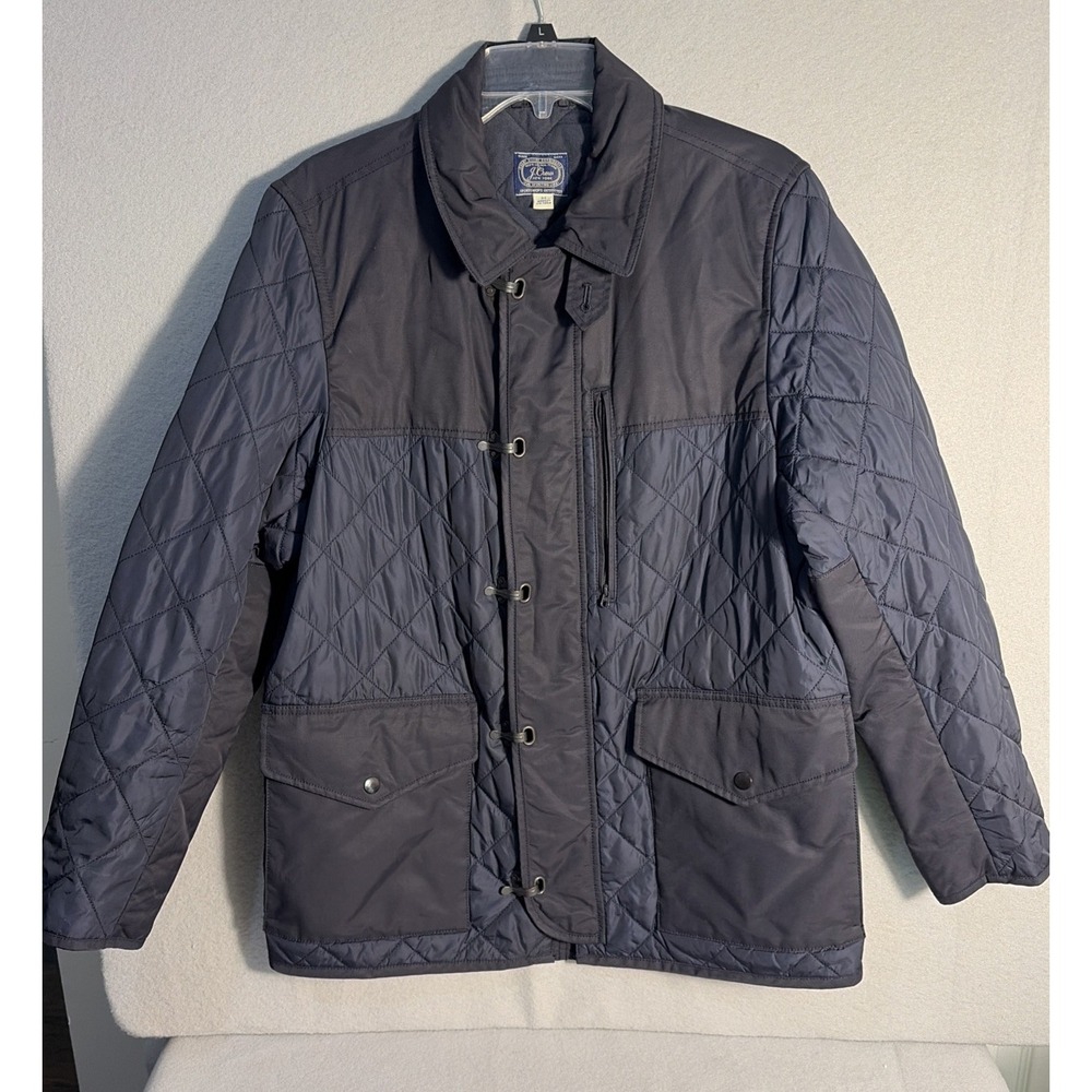JCrew $268 Sporting Quilted Jacket M  Dark Navy Indigo Coat F4536